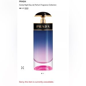 Prada Candy Night Gradient Blue-to-Pink Bottle with Gold Accents RARE FIND